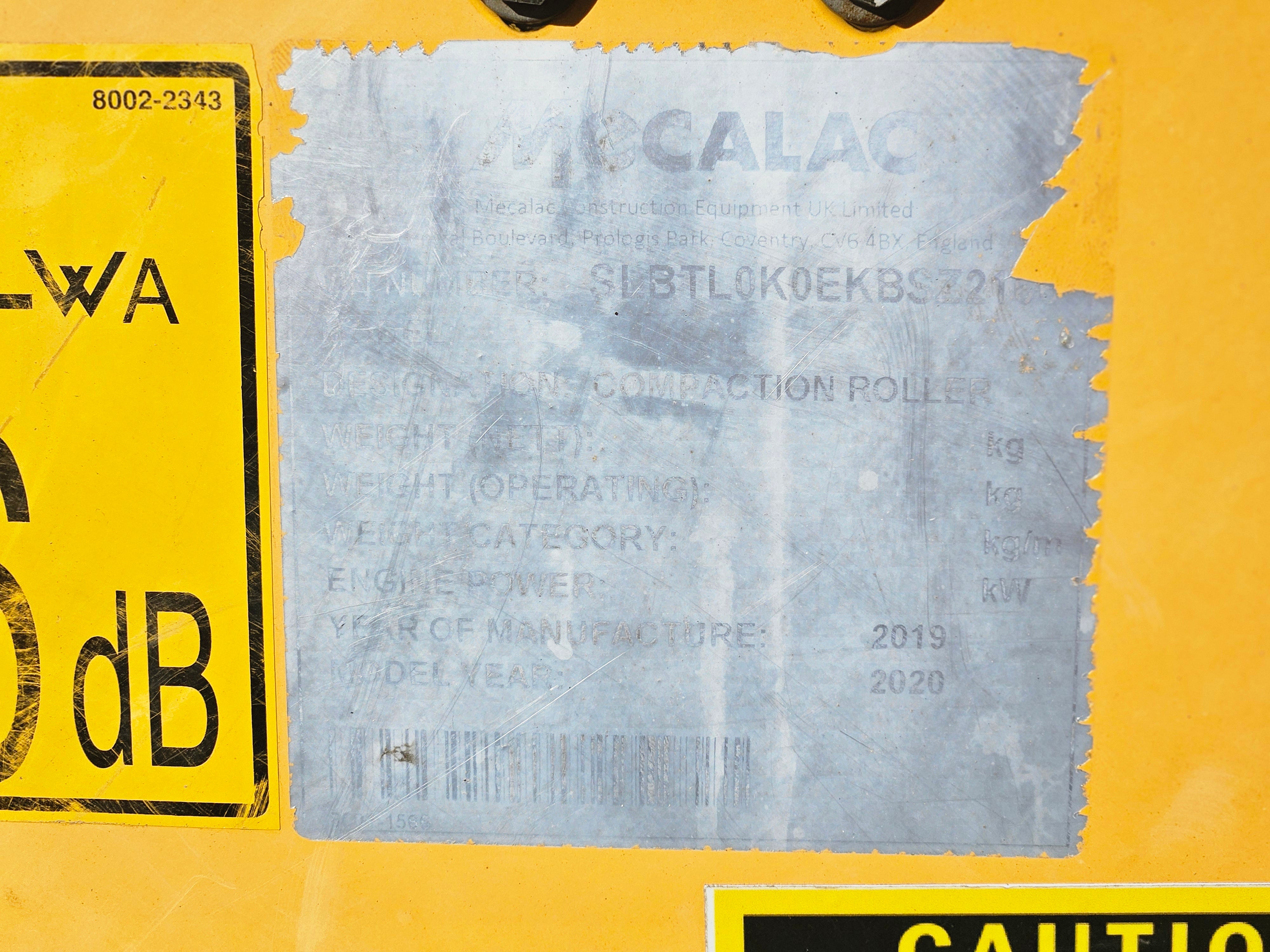 2020 Mecalac TV1200 Double Drum Roller