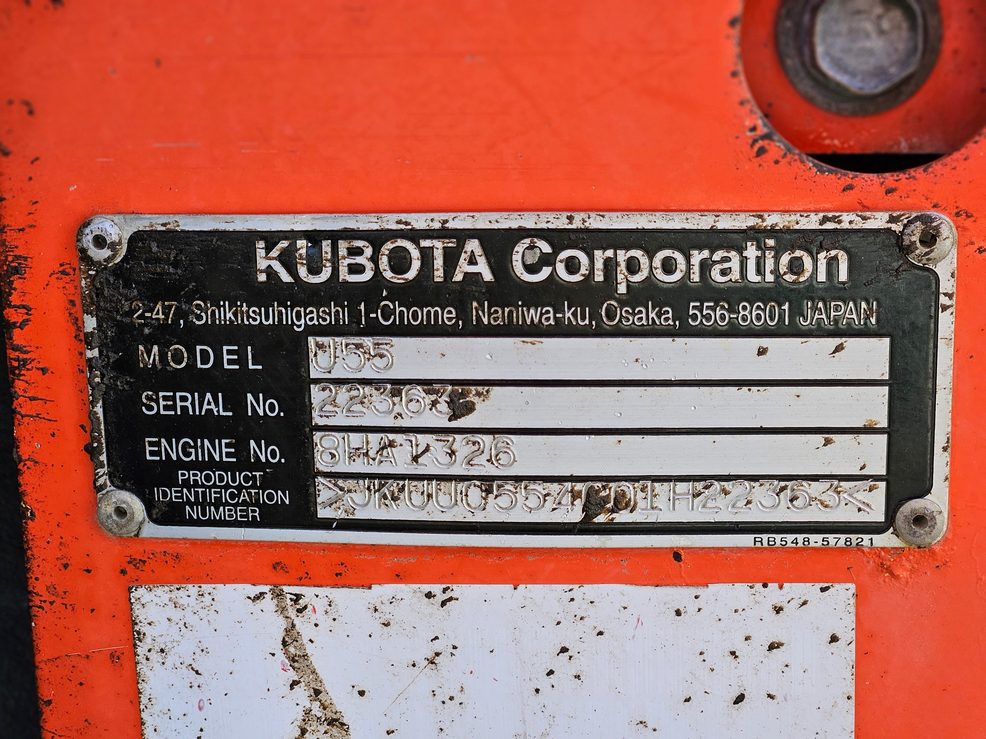 2017 Kubota U55-4 Excavator