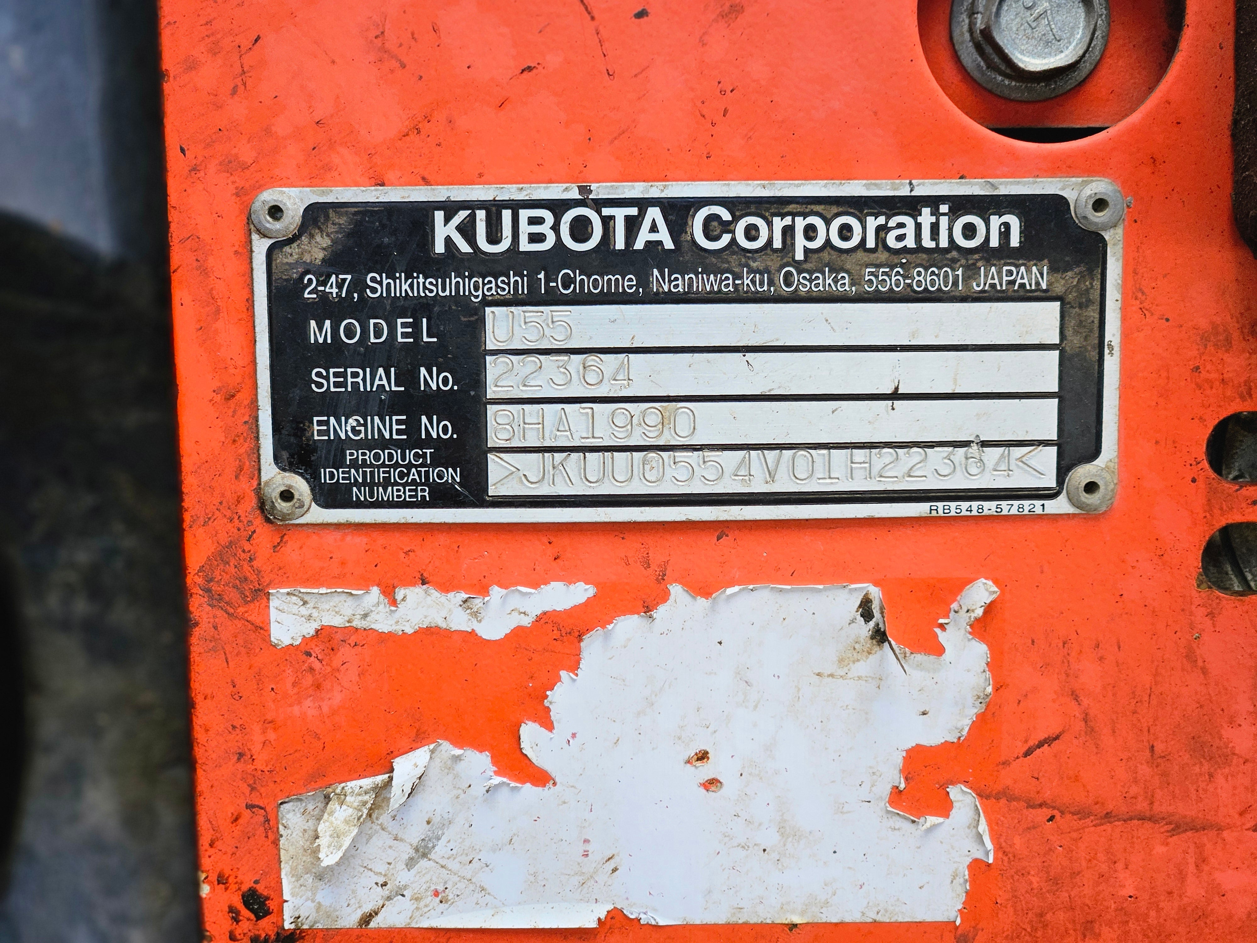 2017 Kubota U55-4 Excavator