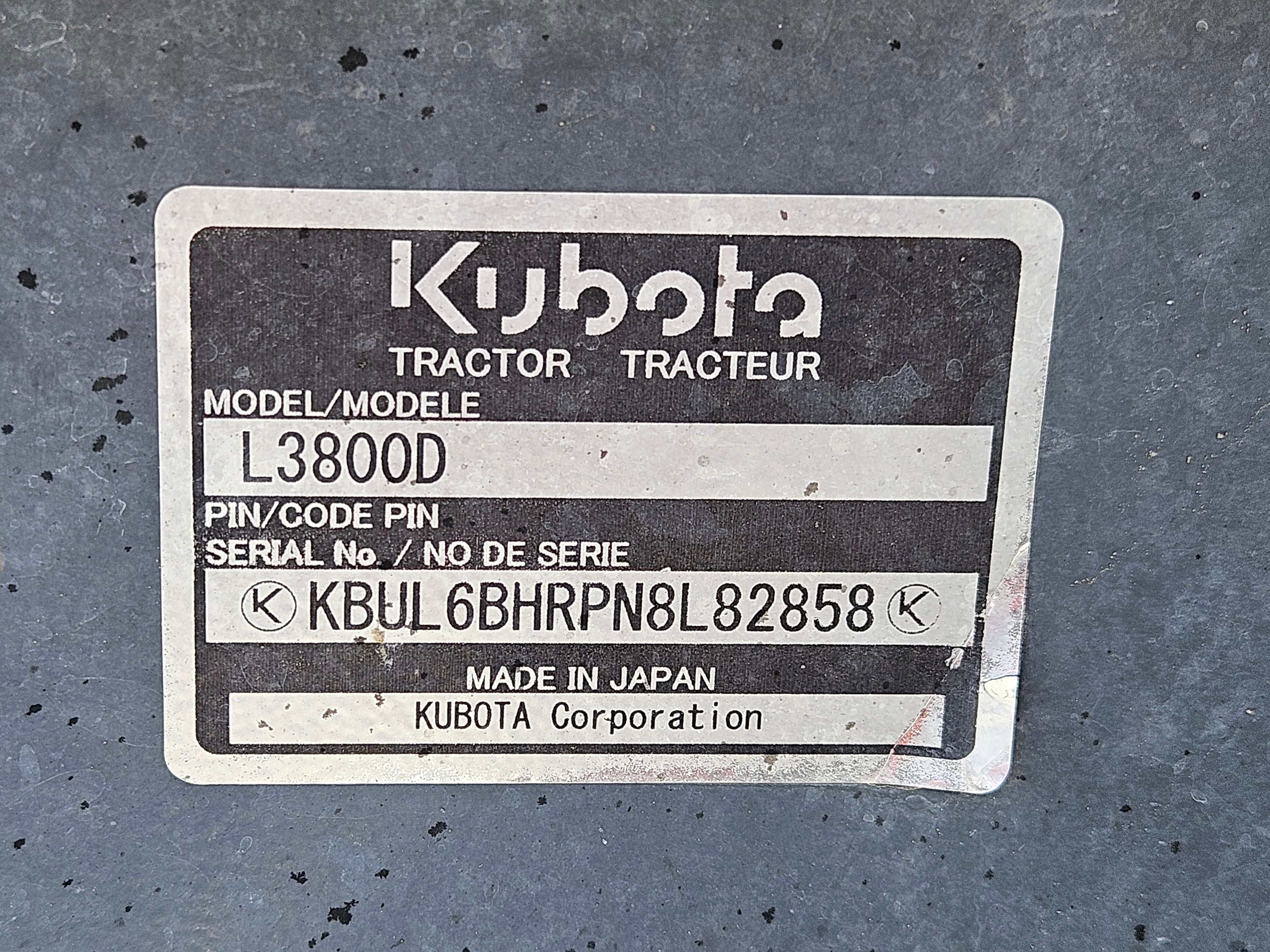 Kubota L3800D Trencher