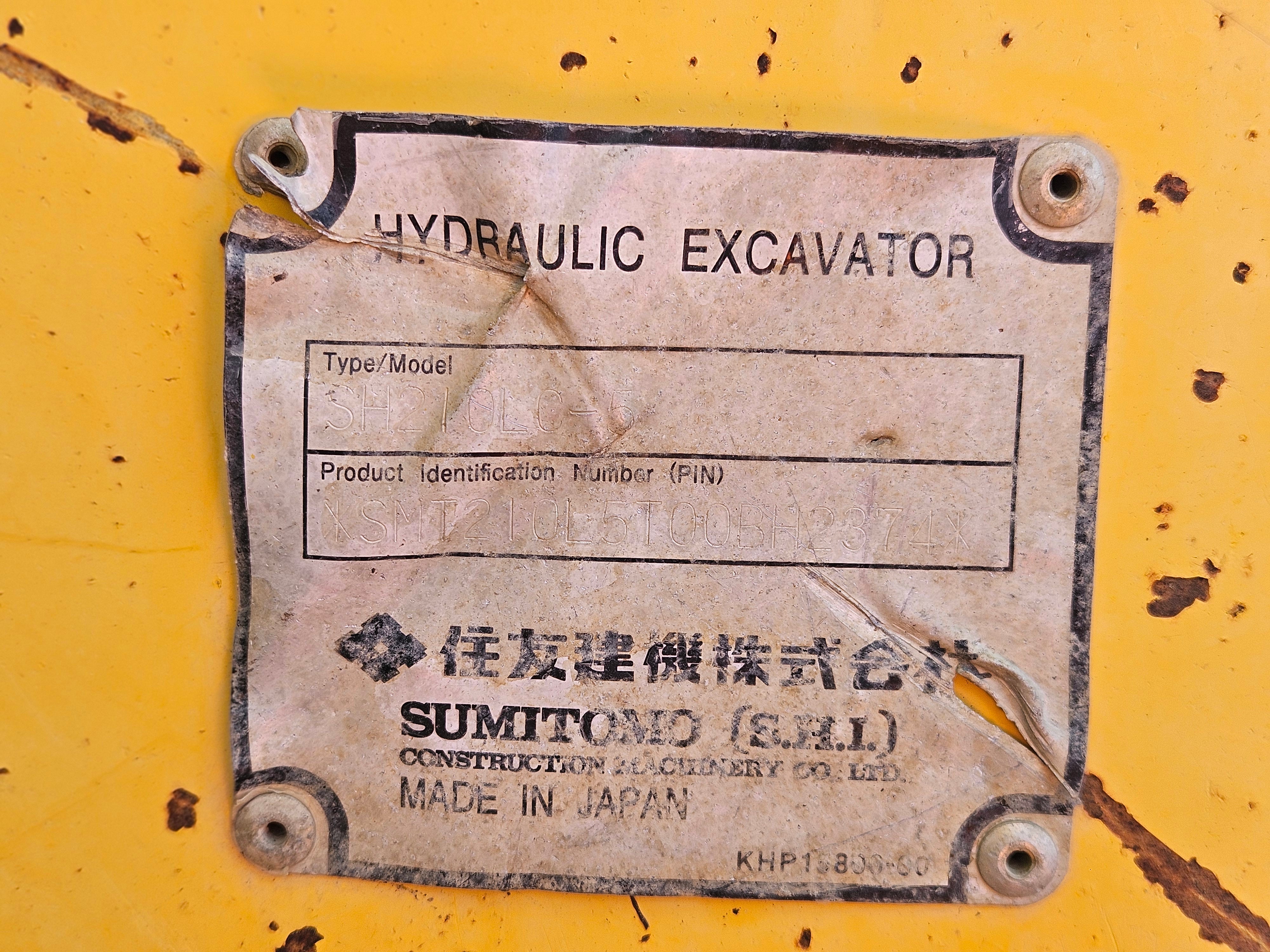 2015 Sumitomo SH210LC-5 Excavator