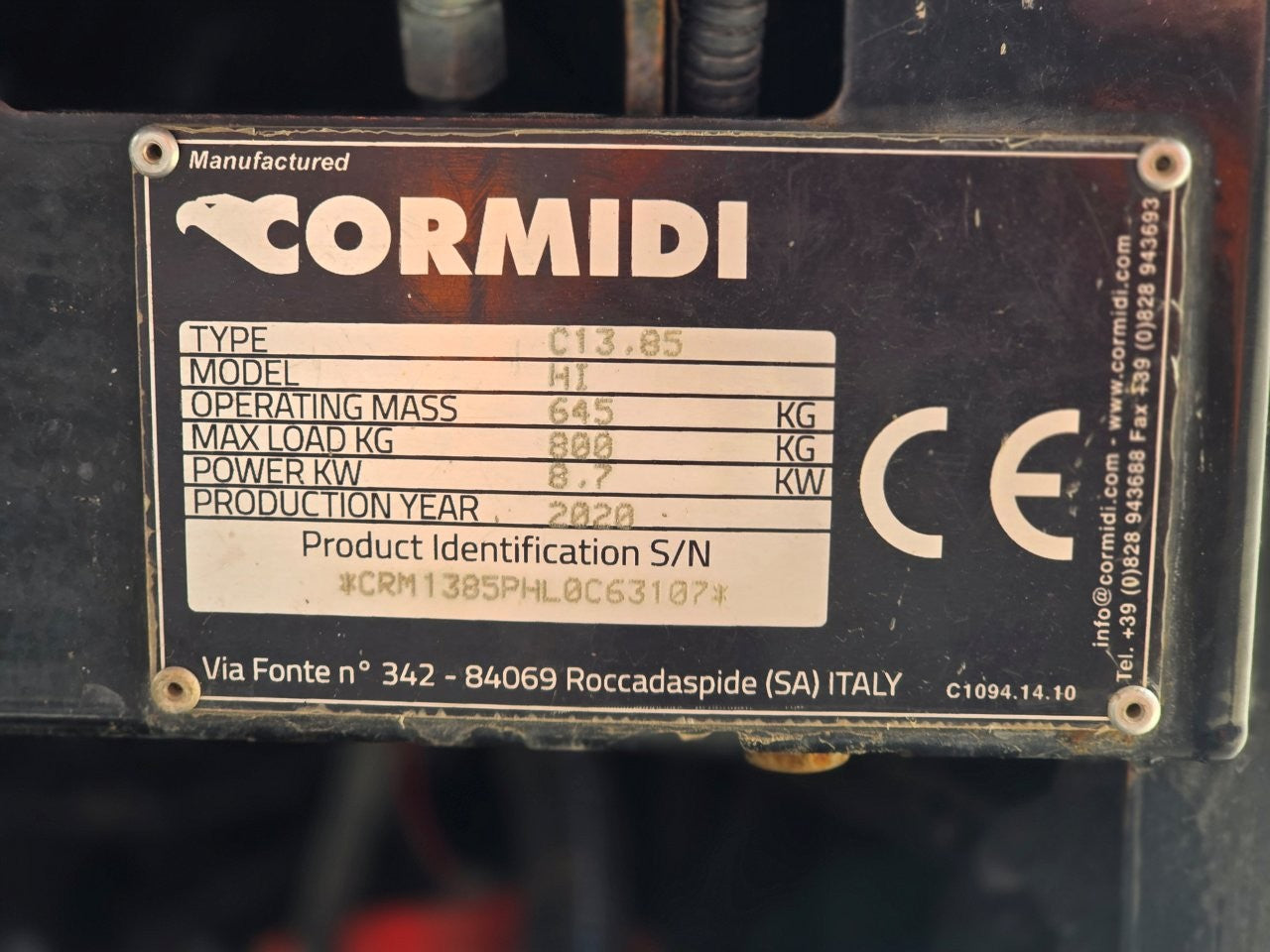 2020 Cormidi C85 Hi-Tip Tracked Dumper