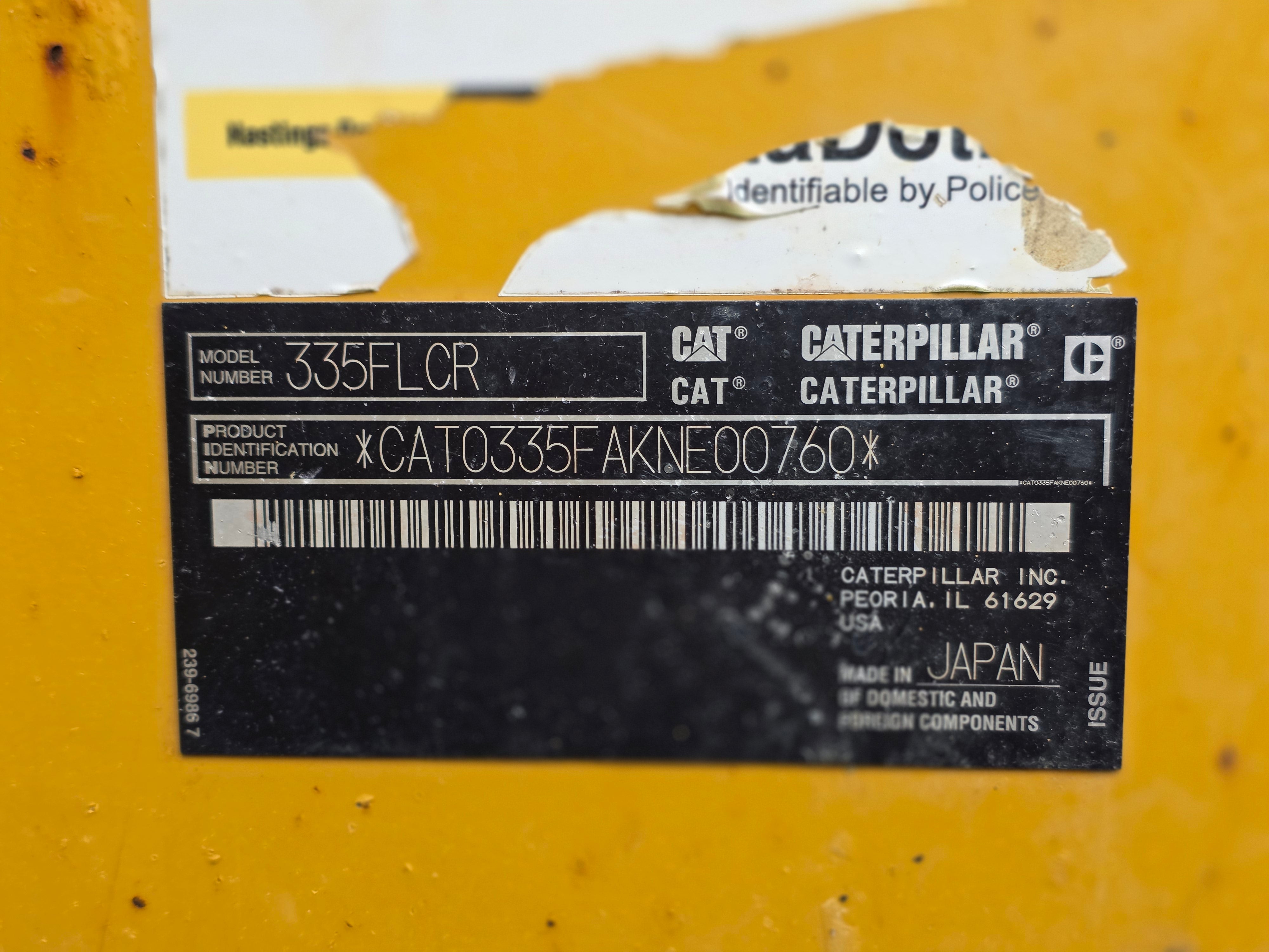 2016 Caterpillar 335FLCR Excavator